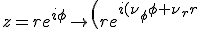 z=r e^{i \phi }\to \left(r e^{i(\nu_\phi\phi + \nu_r r)}\right)^n+c
